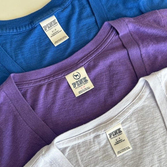 PINK Favorite Tee BUNDLE of 3 Small Blue Purple - Picture 2 of 7
